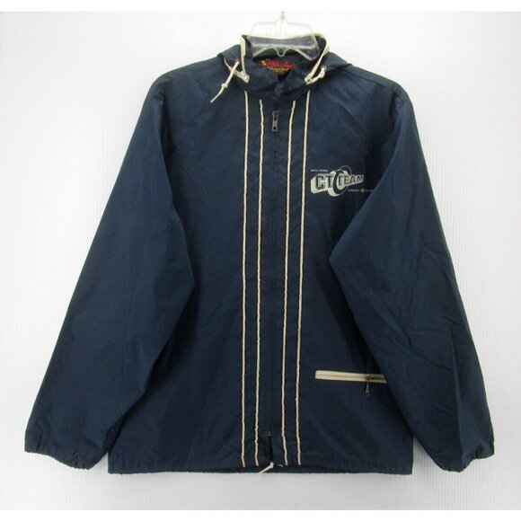 Veste Vintage ENRON Pla-Jac By Dunbrooke – Homme M – Bleue – Coupe-vent USA